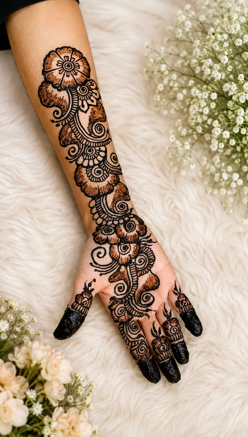 Stylish Arabic Mehndi Design #53