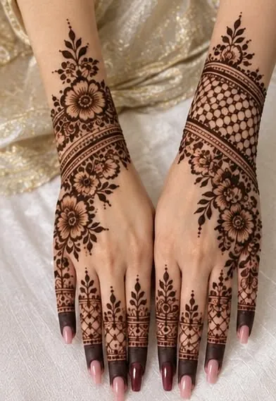 Stylish Arabic Mehndi Design #63