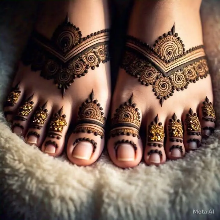 Latest Feet Mehndi Design #25
