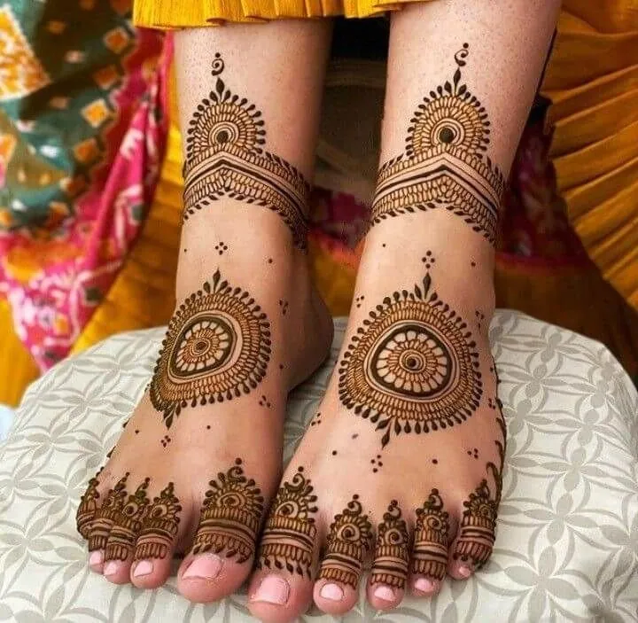Intricate Feet Mehndi Design #38
