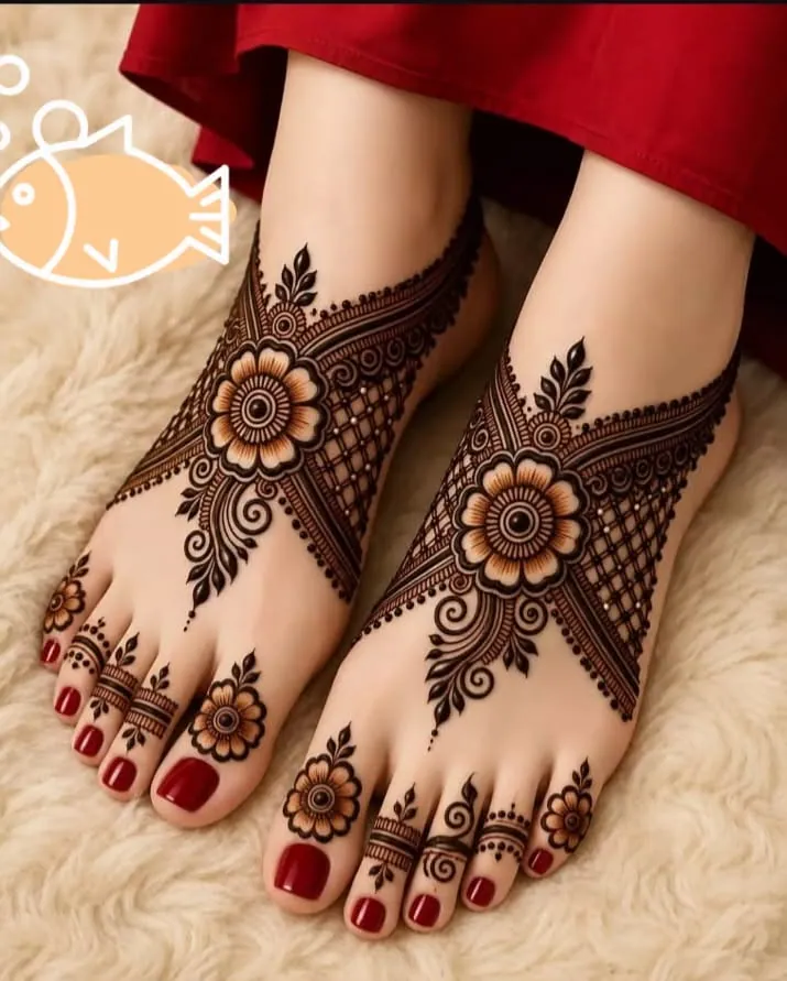 Beautiful Feet Mehndi Design #4