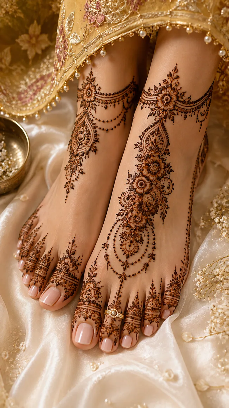 Classic Feet Mehndi Design #42