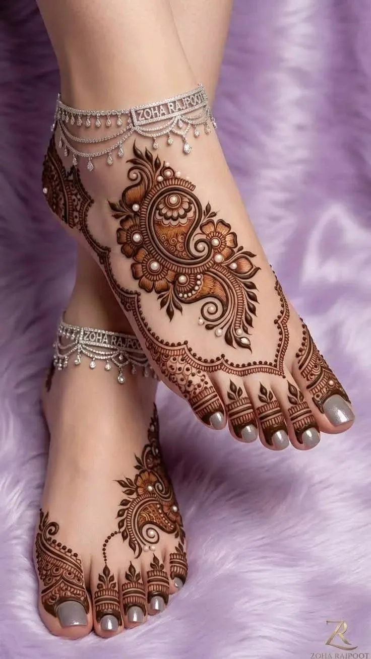 Graceful Feet Mehndi Design #47
