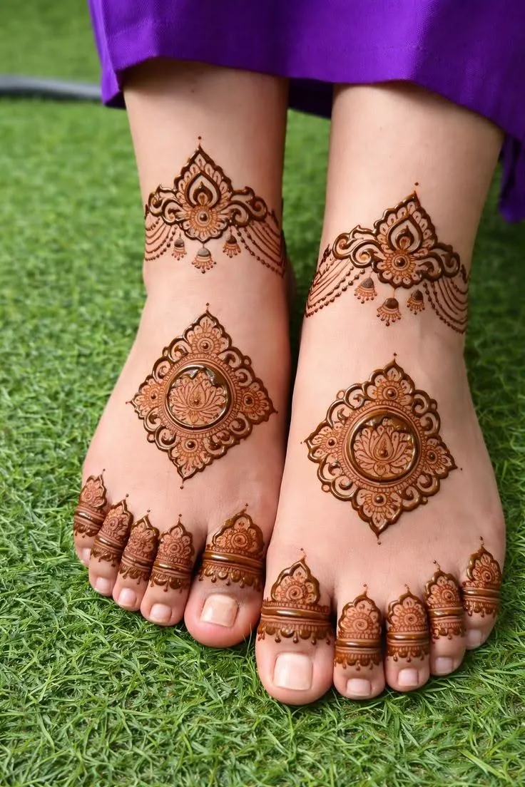 Intricate Feet Mehndi Design #48