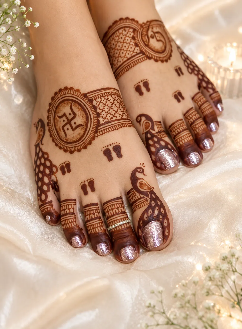 Charming Feet Mehndi Design #49