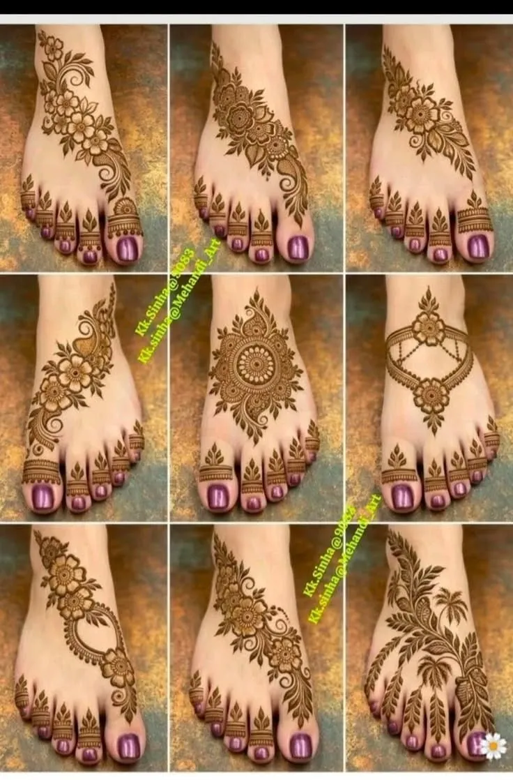 Classic Feet Mehndi Design #52