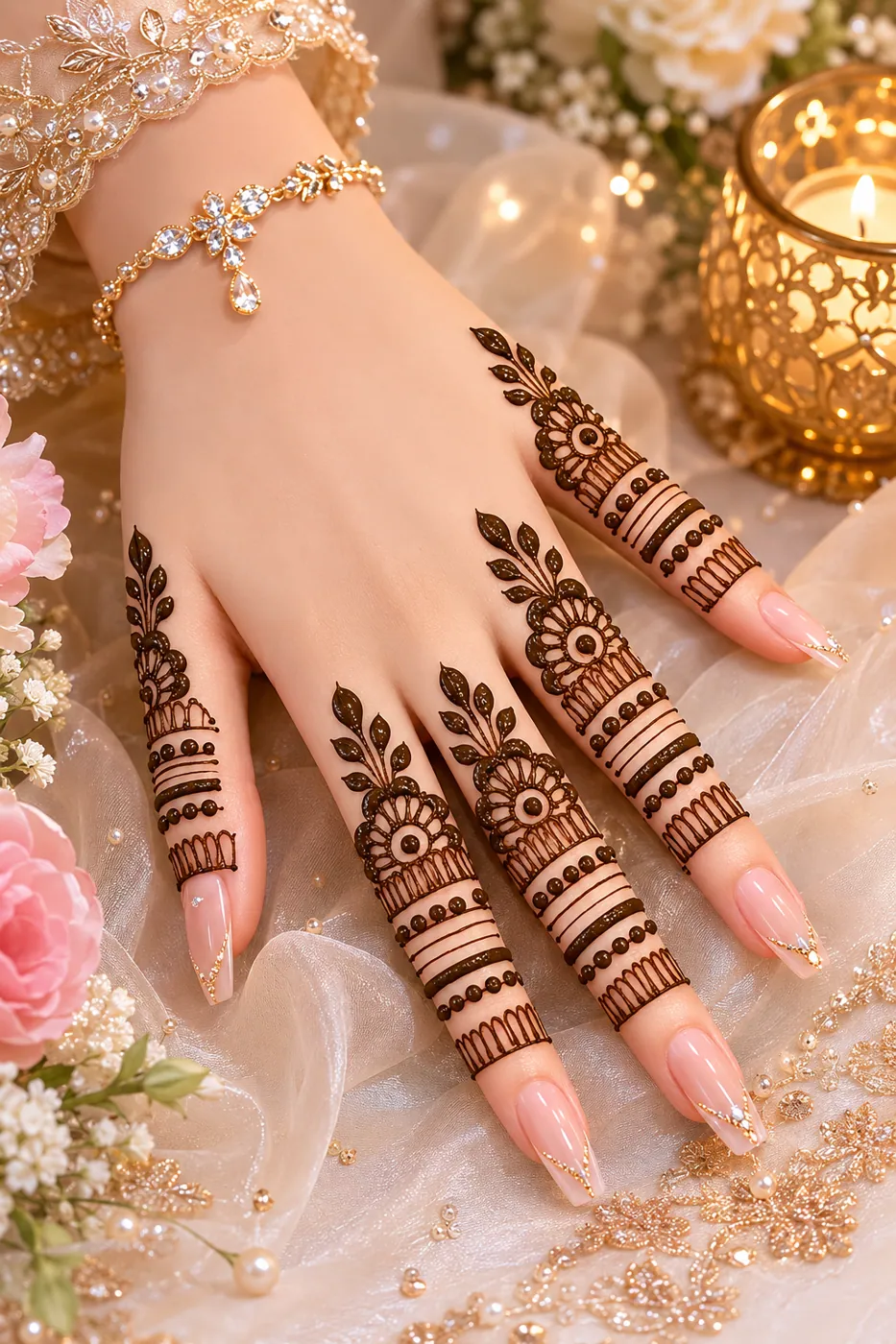 Beautiful Finger Mehndi Design #14