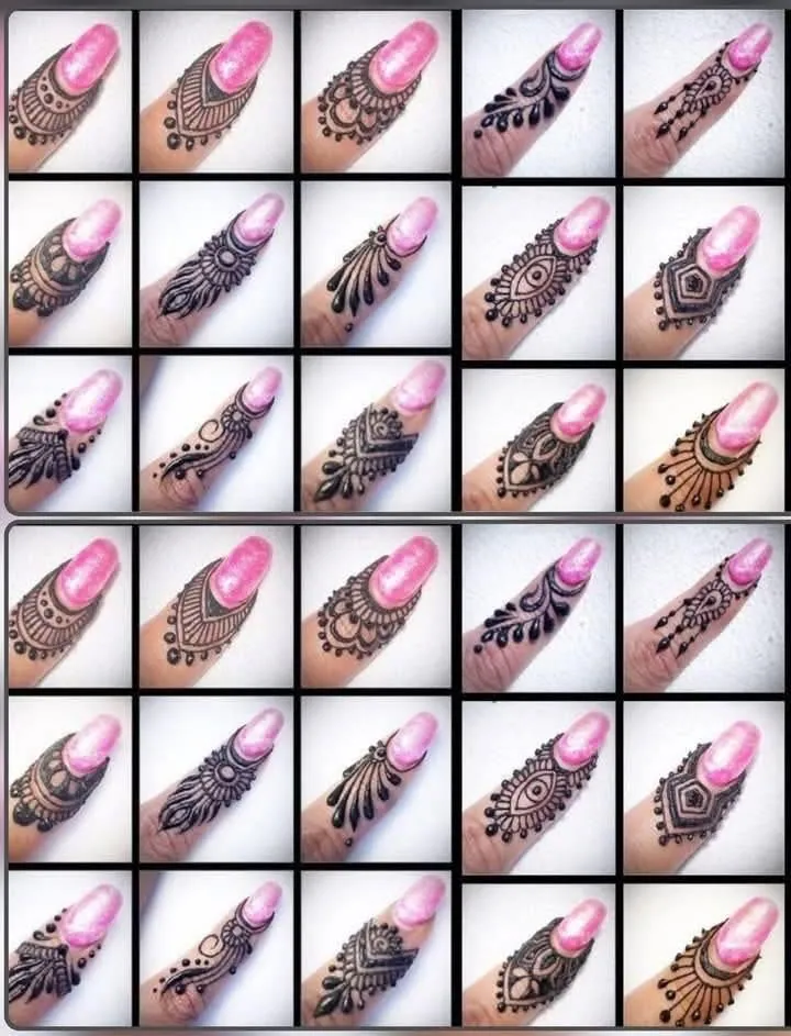 Modern Finger Mehndi Design #21