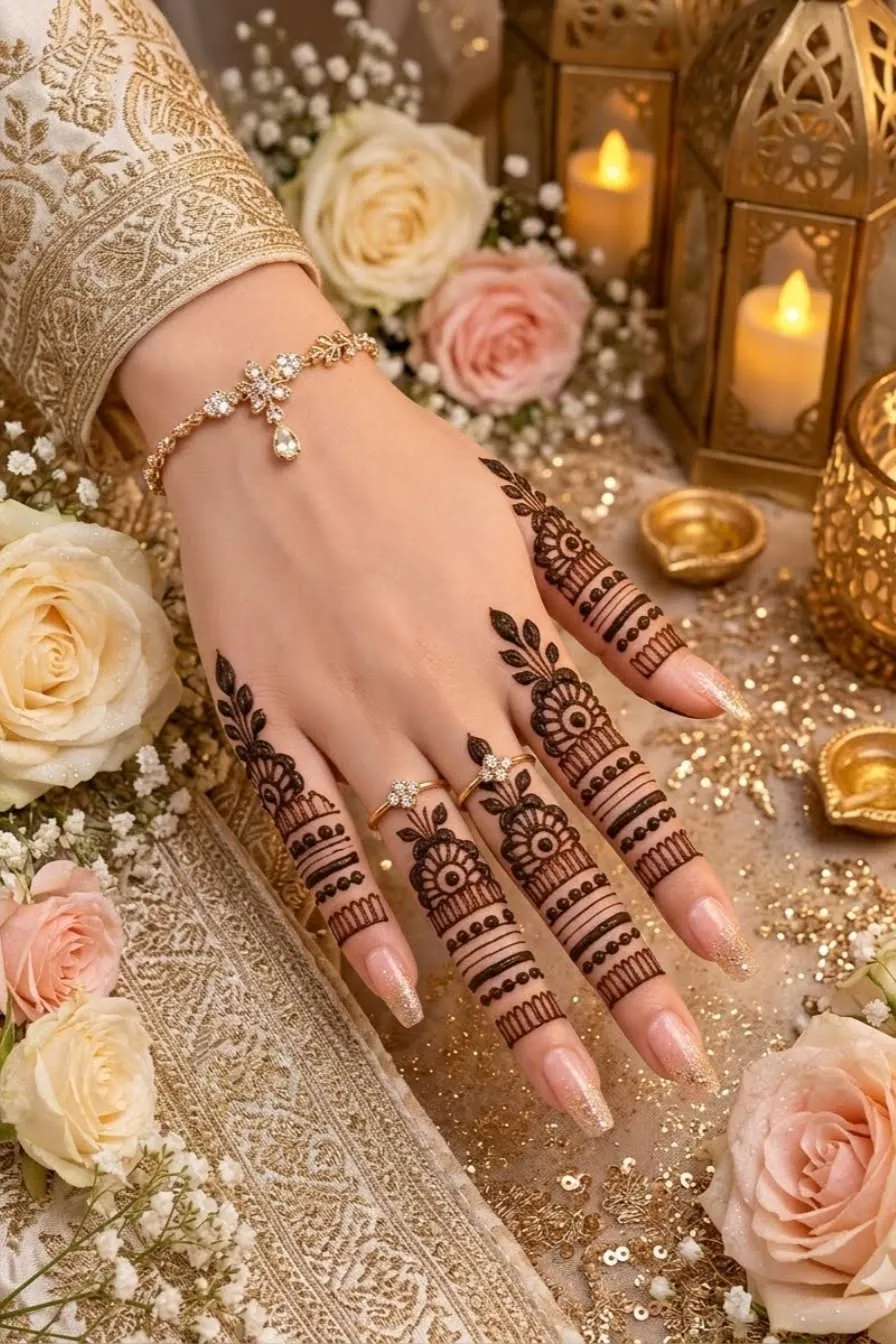 Classic Finger Mehndi Design #22