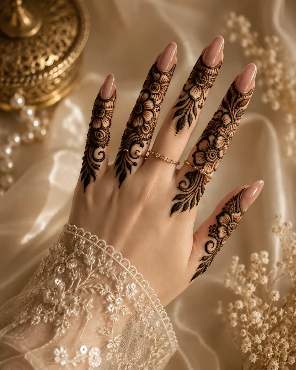 Beautiful Finger Mehndi Design #24