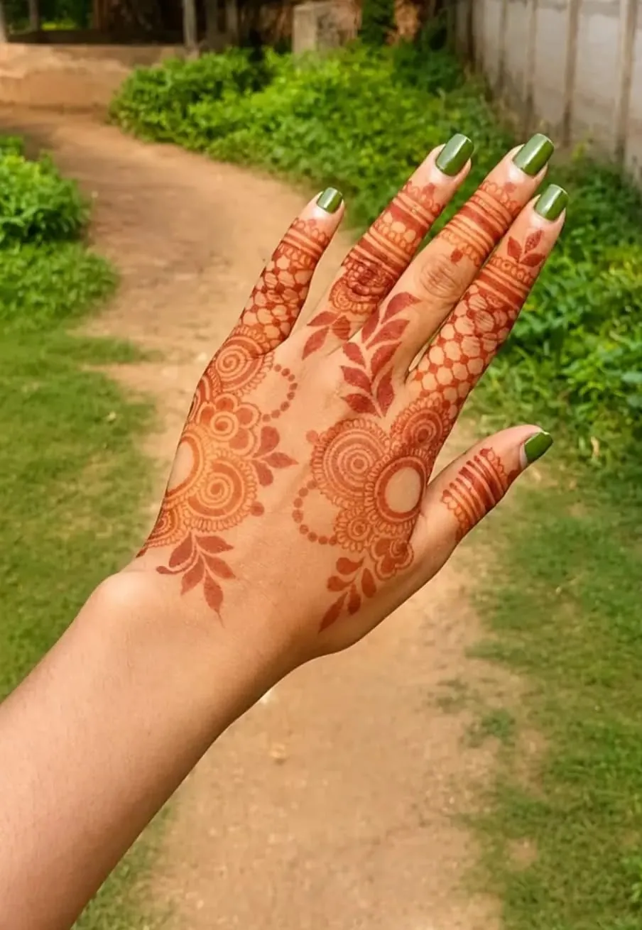 Trendy Finger Mehndi Design #26