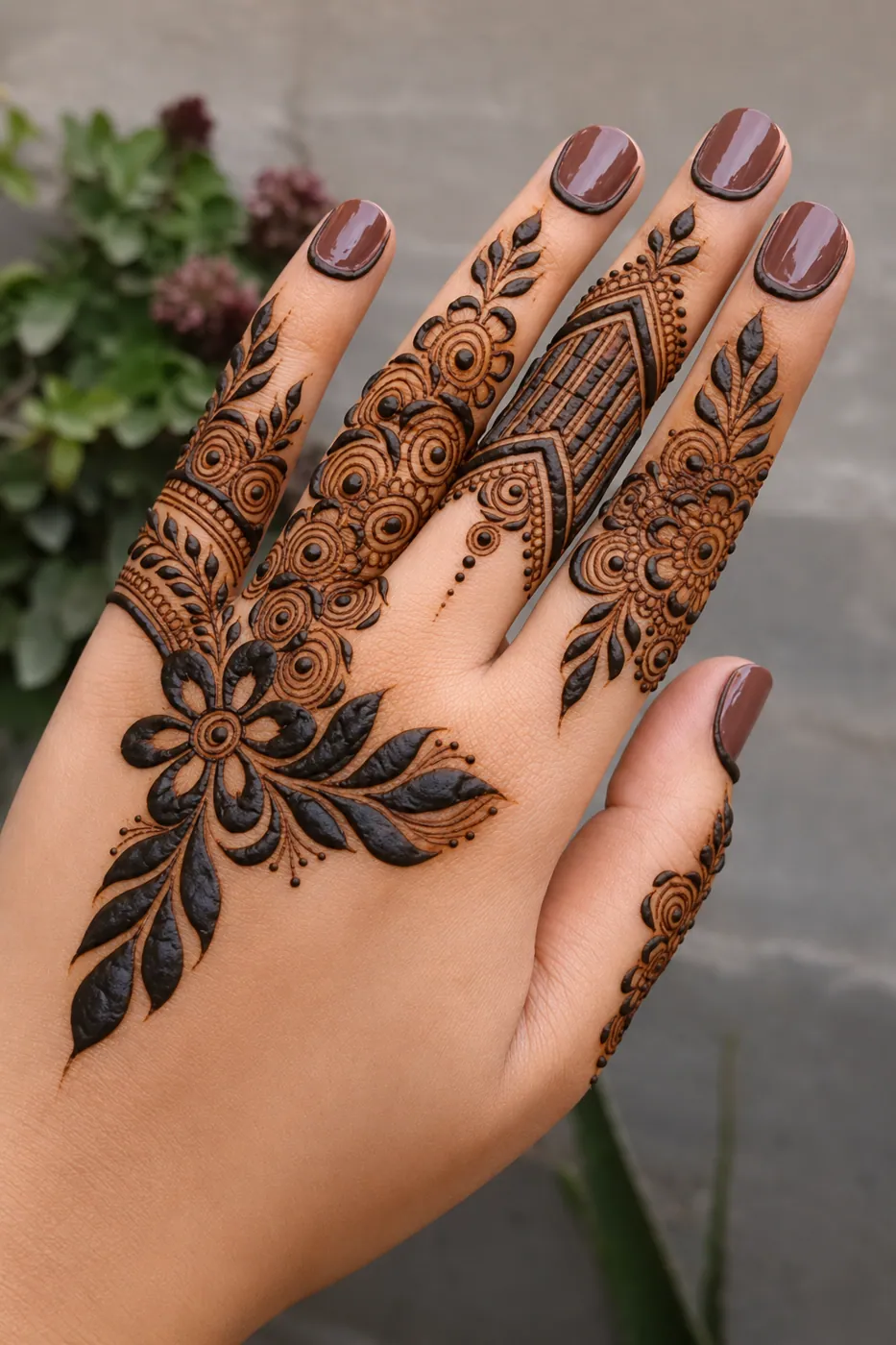 Graceful Finger Mehndi Design #27