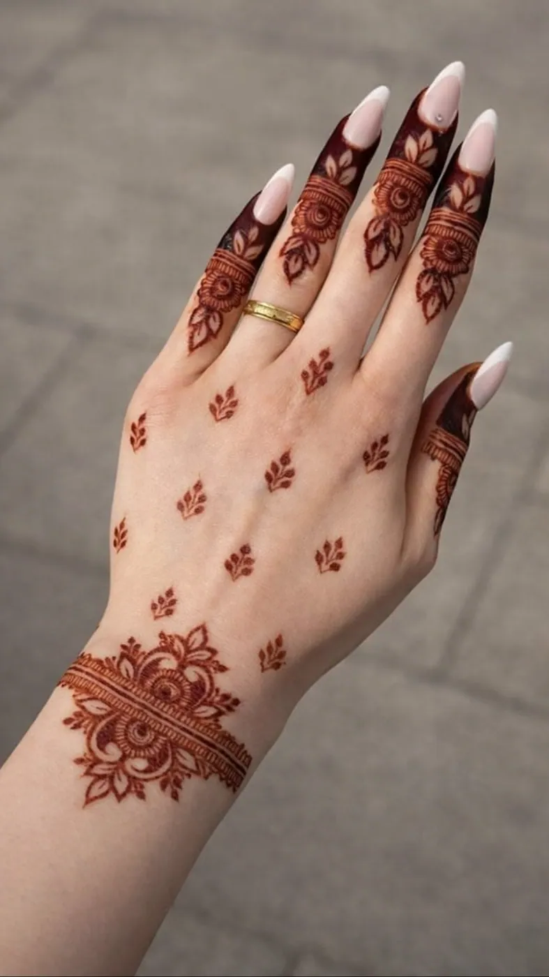 Stylish Finger Mehndi Design #33