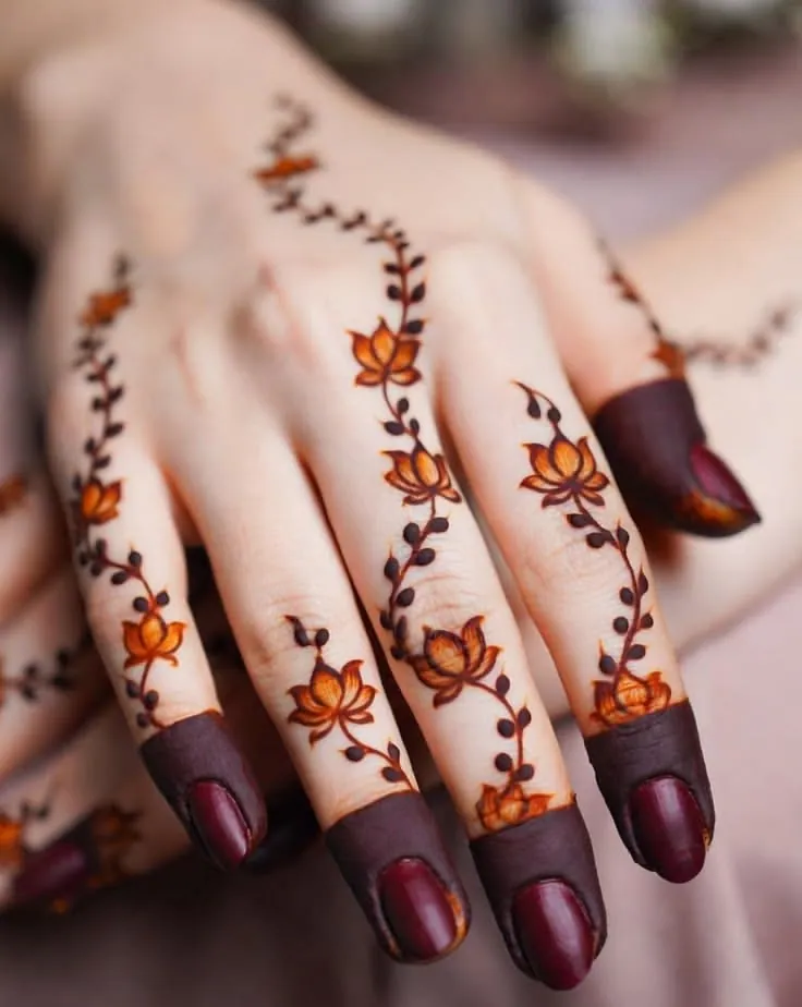 Graceful Finger Mehndi Design #37