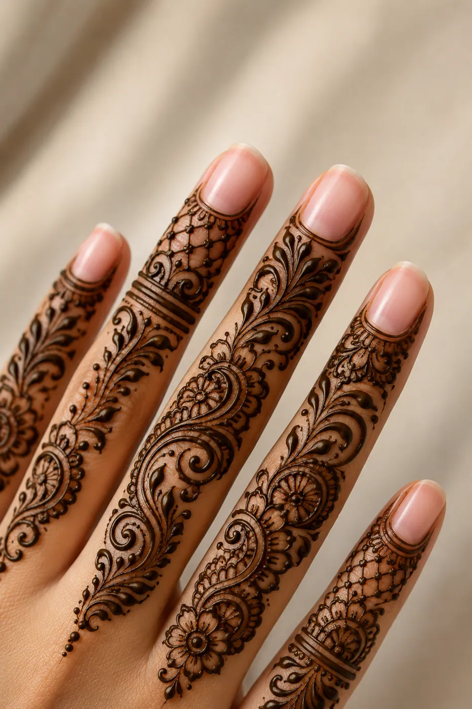 Beautiful Finger Mehndi Design #4