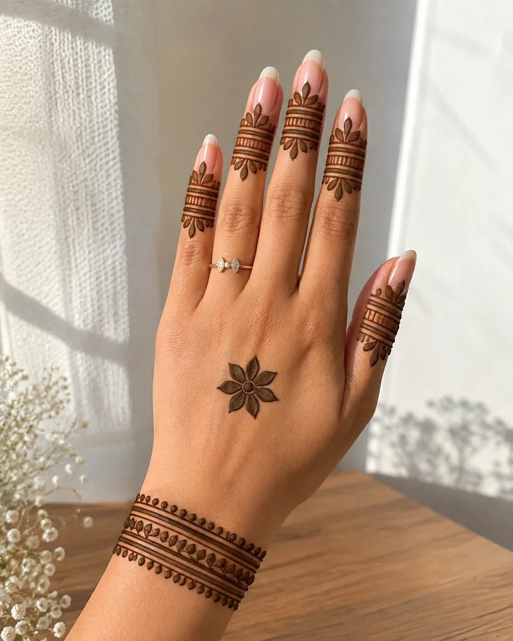 Intricate Finger Mehndi Design #48