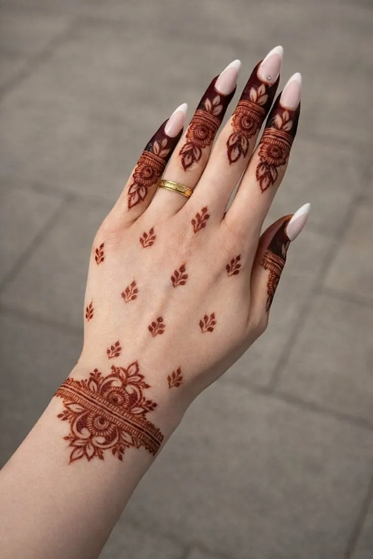 Classic Finger Mehndi Design #52