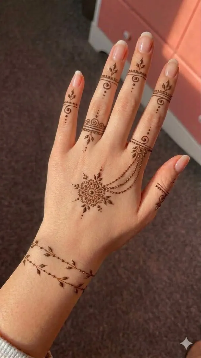Graceful Finger Mehndi Design #57