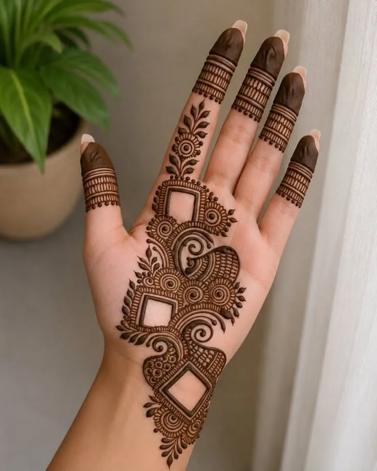 Elegant Front Hand Mehndi Design #10