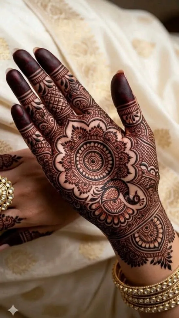 Graceful Front Hand Mehndi Design #17