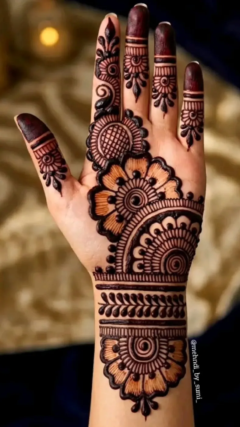 Modern Front Hand Mehndi Design #21