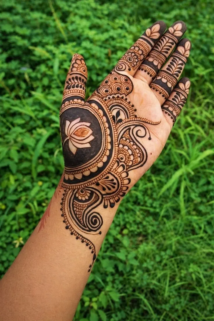 Graceful Front Hand Mehndi Design #27
