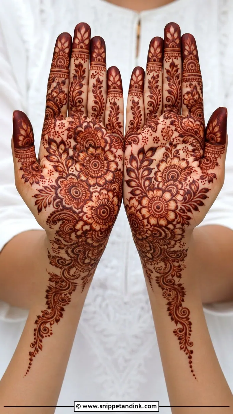 Trendy Front Hand Mehndi Design #6