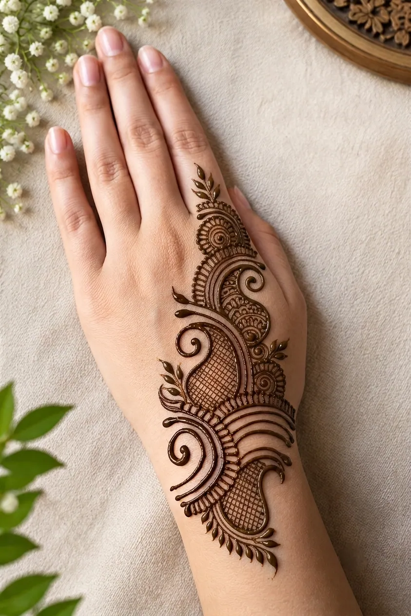Graceful Simple Mehndi Design #27