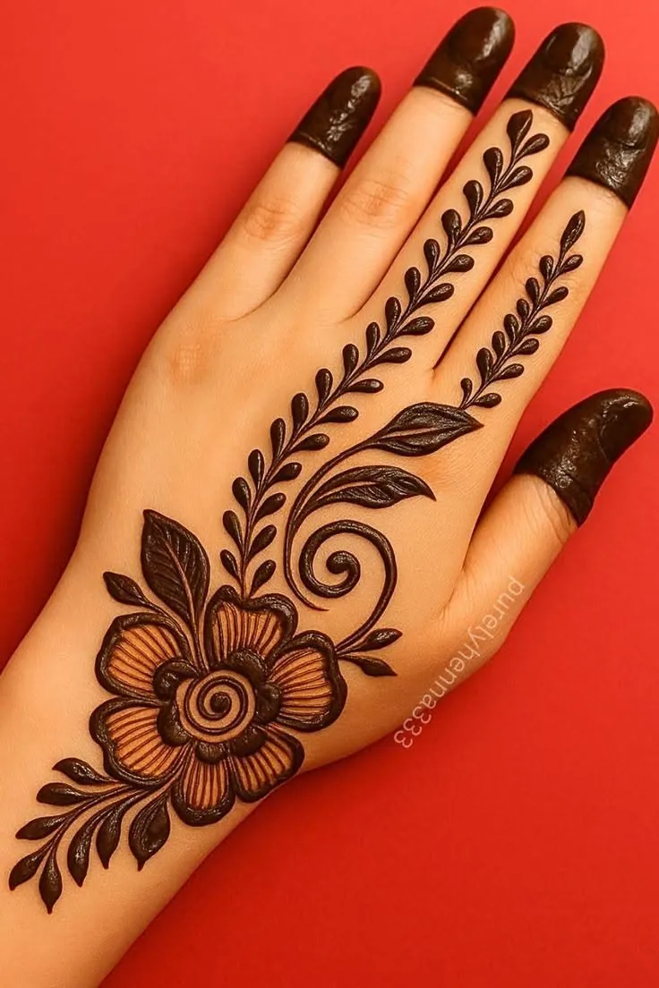 Graceful Simple Mehndi Design #47